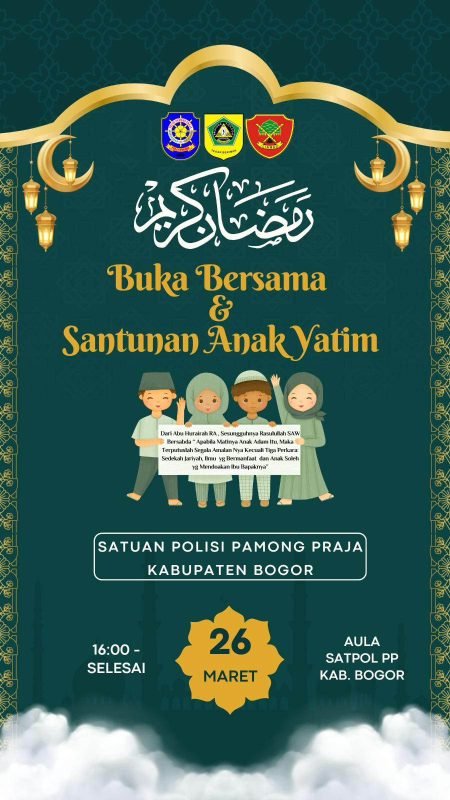 Satpol PP Kabupaten Gelar Buka Puasa dan Santunan Anak Yatim